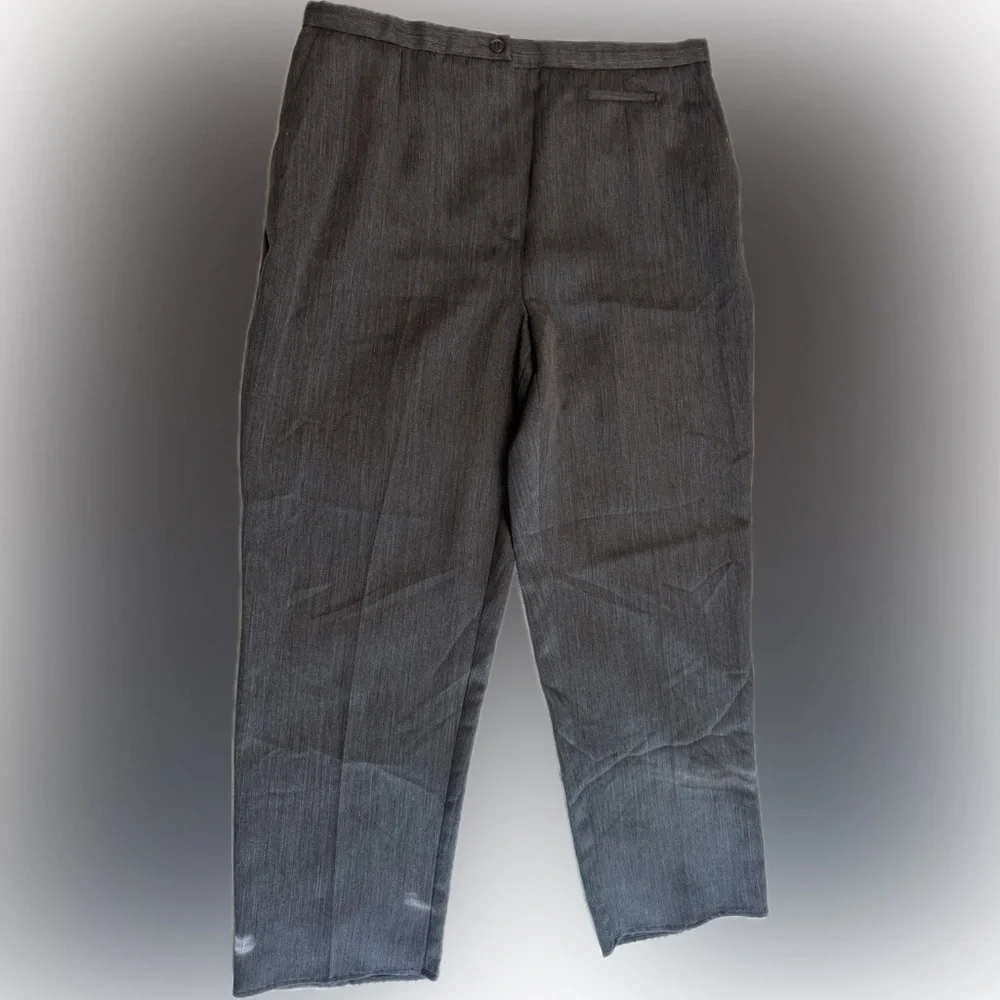 Laura Scott Petites Women's Gray Side Zip Pants Size 14P